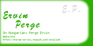 ervin perge business card